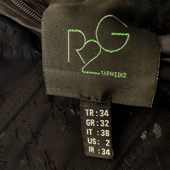 Tarik Ediz Black Sequin Corset Strapless Jumpsuit NWT Formal Size 2 - Picture 8 of 13